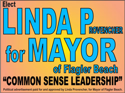 linda provencher mayor flagler beach 2012 elections