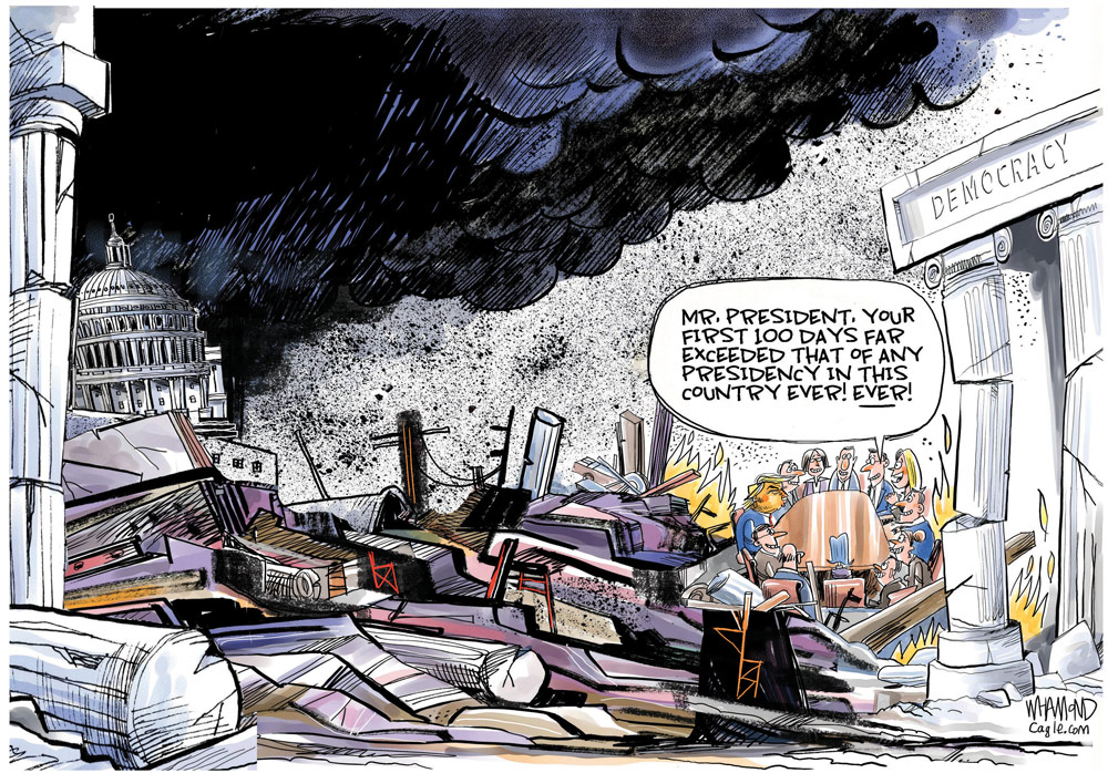 The first 100 days by Dave Whamond, Canada, PoliticalCartoons.com