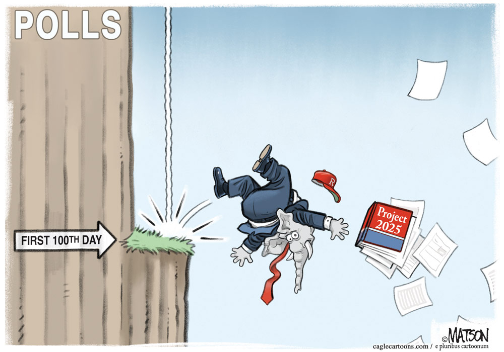 Republicans Drop In Polls Over First 100 Days by R.J. Matson, Portland, Maine.