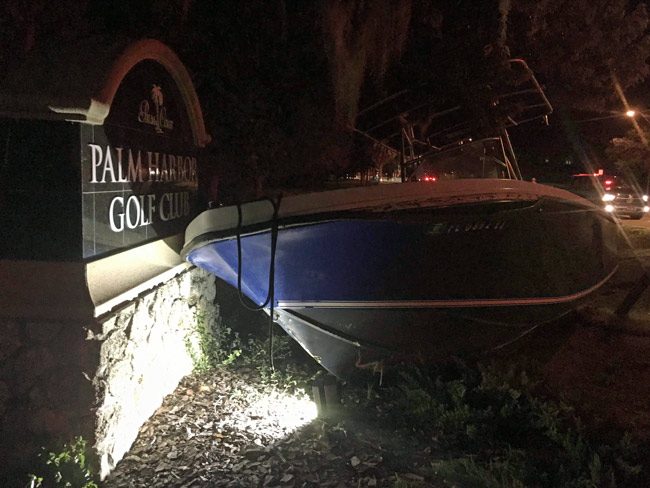 boat crashes palm harbor golf course