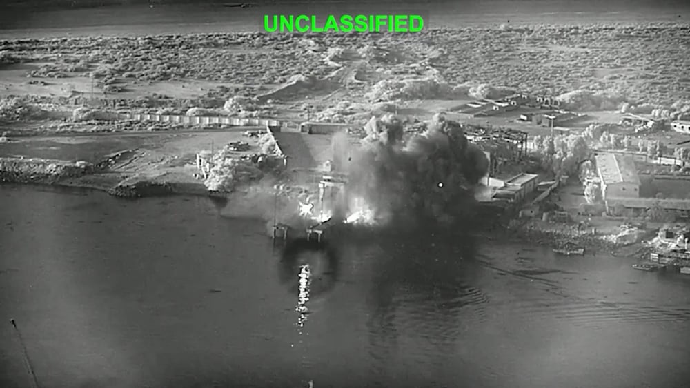 An explosion at Bandar Abbas Naval Base in Iran after being struck by unmanned US surface vessels on July 12.