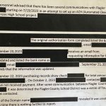 The Flagler County Sheriff's Office made public a heavily redacted incident report on the school district's fraud case today. (© FlaglerLive)