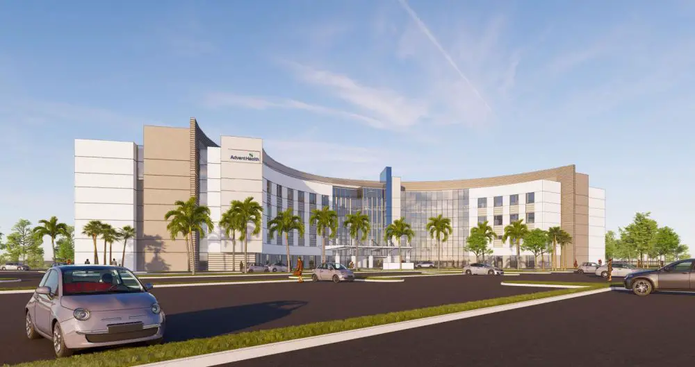 A rendering of the planned AdventHealth Palm Coast hospital on Palm Coast Parkway. 