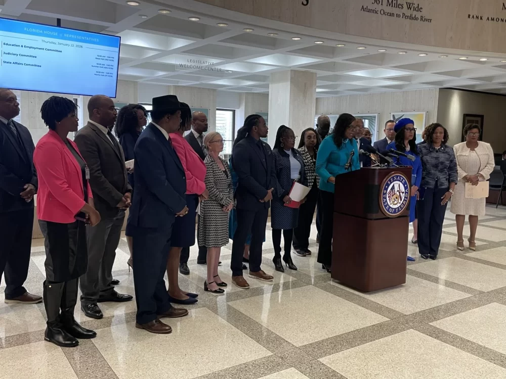 Democratic lawmakers took on the attorney general at the Capitol Thursday. (NSF)