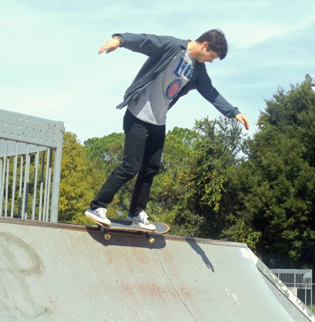 Joey Strople, a friend of the late AJ Fernandez, will be one of the competitors during the Remembering AJ Skate Competition on Nov. 8 at Wadsworth Park in Flagler Beach. Family and friends hope the benefit event not only will memorialize AJ but also bring awareness to schizophrenia and suicide prevention. All proceeds will benefit the Johns Hopkins Schizophrenia Center in Baltimore. (c FlaglerLive)