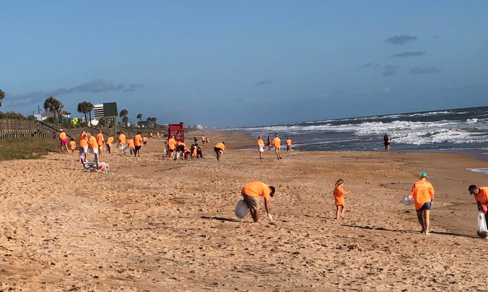 On Sept. 22, over 150 volunteers joined AdventHealth Palm Coast to clean-up along Flagler Beach. Medical oncologist Dr. Padmaja Sai brought her daughter Ashana, who in turn encouraged 35 of her friends from high school to join this effort. All in all, the group picked up 10 large bags of trash from the beach. (AdventHealth)