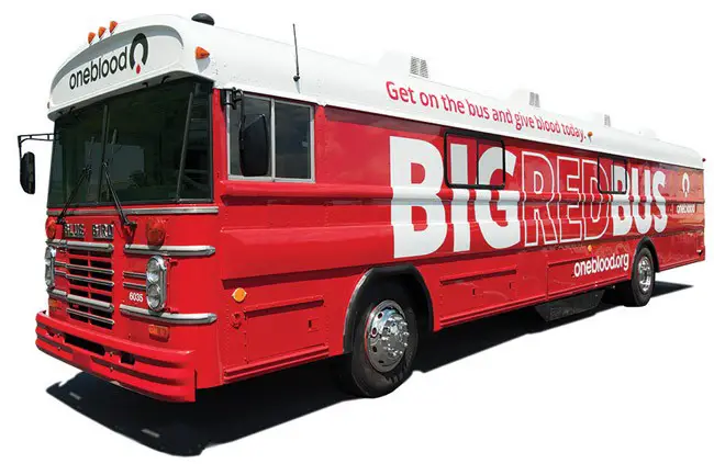 The Big Red Bus needs your blood donations. See Flagler-Palm Coast locations below. 