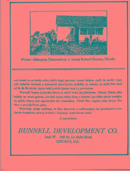 The Bunnell Development Co.'s pitch to Poles (Click on the image for larger view)
