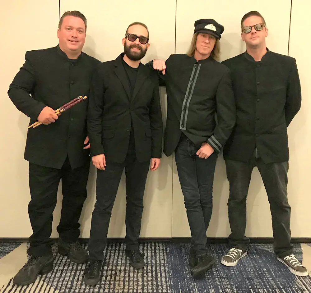 The Cherry Drops include, from left: Jimmy Mason, drums, backing vocals; Josh Cobb, guitar, backing vocals; Vern Shank, lead vocals, percussion; James Markowski, bass. (Vern Shank)