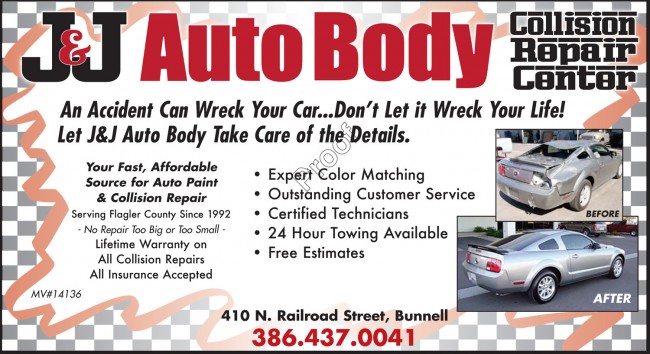 J&J auto body shop paint repairs bunnell