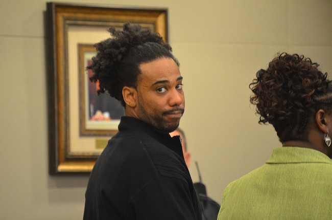 Jacquez Roland, immediately after he heard the verdict that will have him in prison until at least 2043. Click on the image for larger view. (© FlaglerLive)