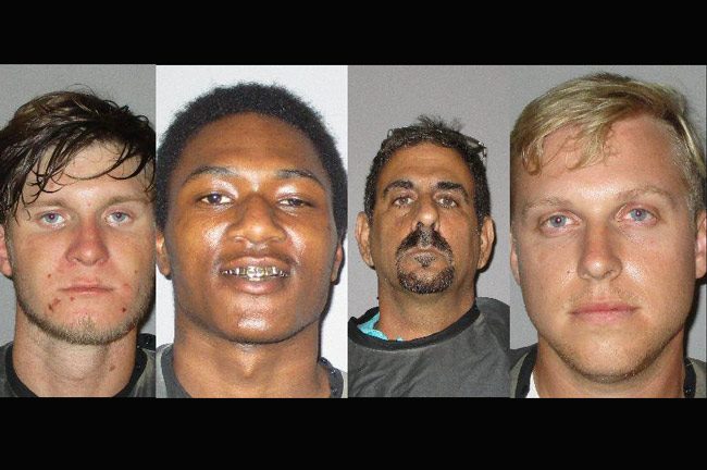 From left, Andrew J. Krupp, 20, of Palm Coast, Qwajon R. Laster, 20, of Bunnell, Raymond Amara, 54, of Palm Coast, and Jacob Robertson of Flagler Beach