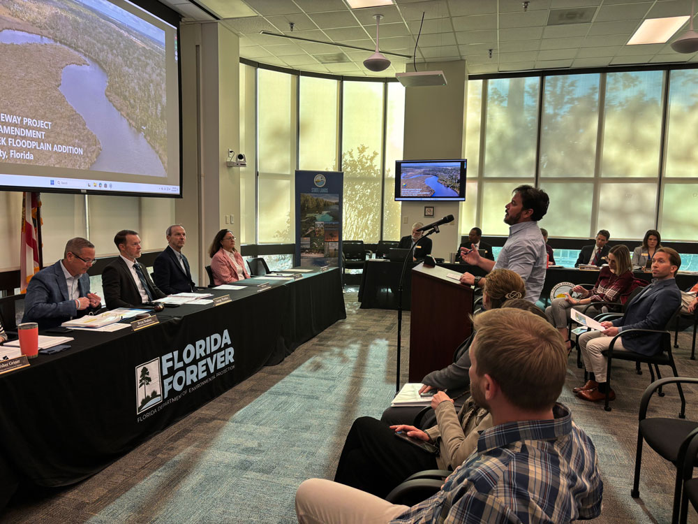 Flagler County Public Lands and Natural Resource Manager Erick Revuelta addressing the board.