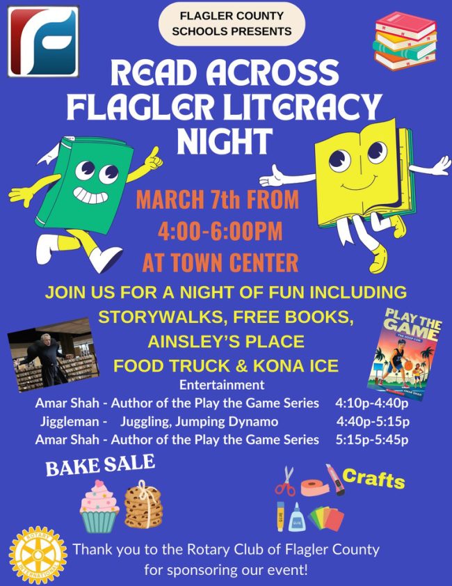 Read Across Flagler Literacy Night at Town Center | FlaglerLive