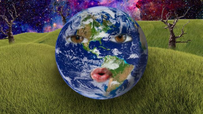 “Smiling Earth,” a graphic design by Jaiden Arnett, won Second Place of Show in the 2021 High School Student Show.