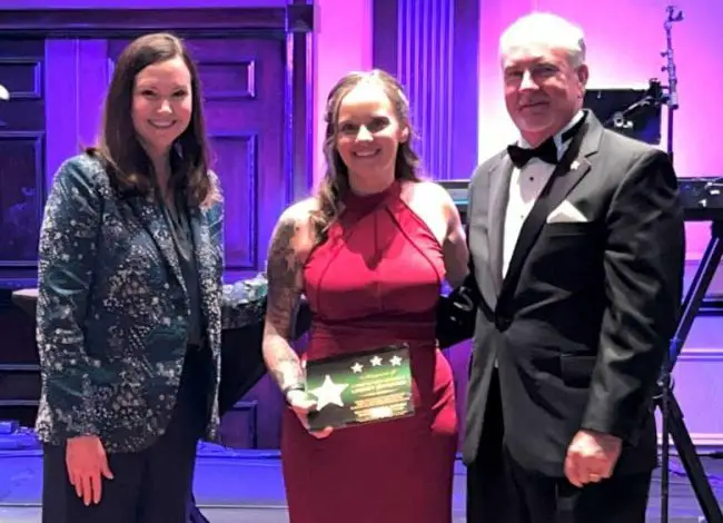Attorney General Ashley Moody, Communication Specialist Lindsay Stanford, and Sheriff Rick Staly at the 2023 Sheriff’s Gala.