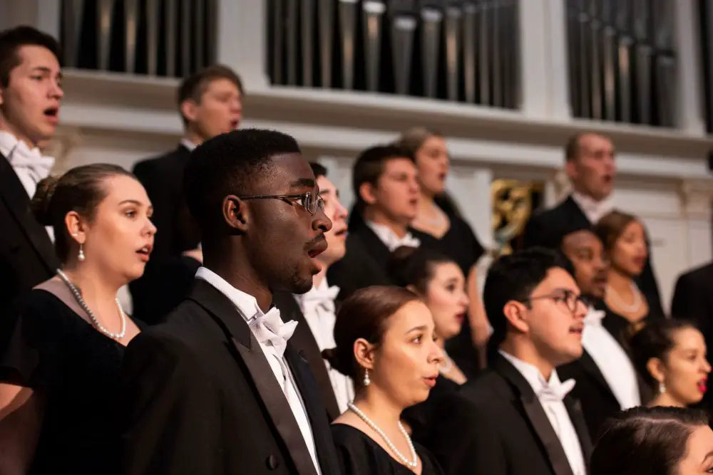 The Stetson University Concert Choir spreads holiday cheer during a Christmas Candlelight concert at Lee Chapel in Elizabeth Hall. (Stetson)