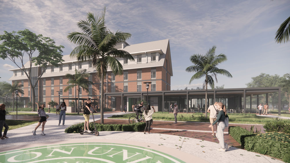 Stetson University begins construction of a four-story dormitory