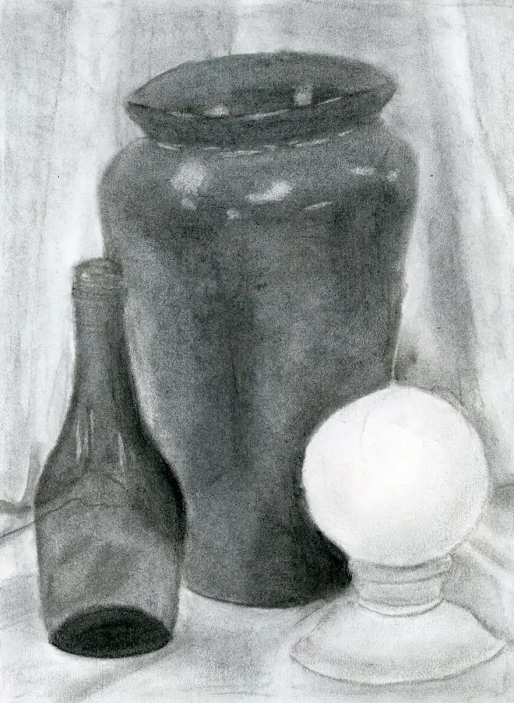 “Still Life” by Rebecca Knotts won the Drawing category.
