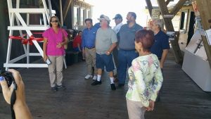 Flagler Beach Mayor Linda Provencher speaks at today's dedication. (C Eric Cooley for FlaglerLive)