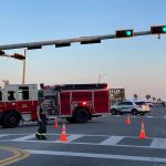 A1A was blocked off at State Road 100, and at South 7th Street. (© FlaglerLive)