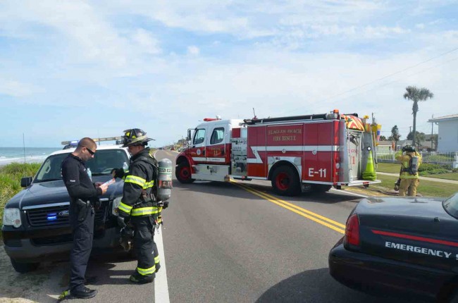 A1A closed after 3:45 p.m. between South 11th and South 13th Streets. Click on the image for larger view. (c FlaglerLive)