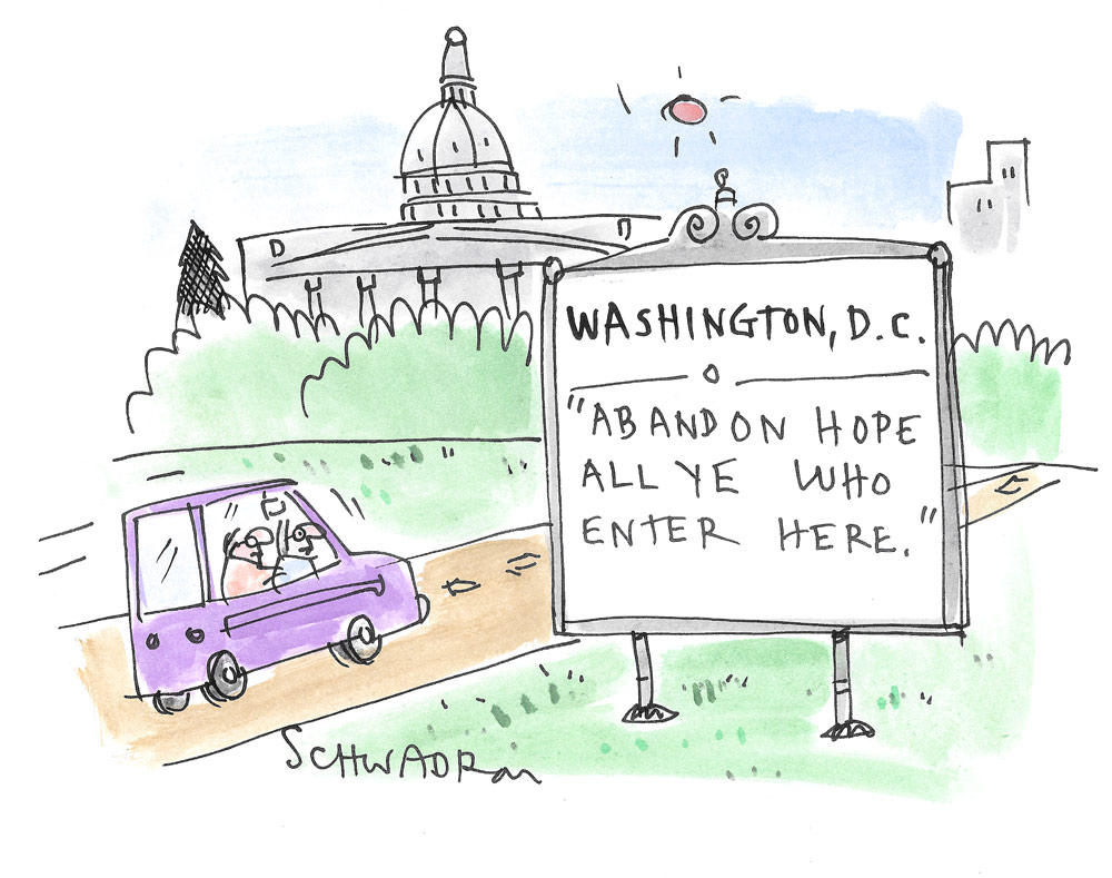 Abandon Hope by Harley Schwadron, CagleCartoons.com