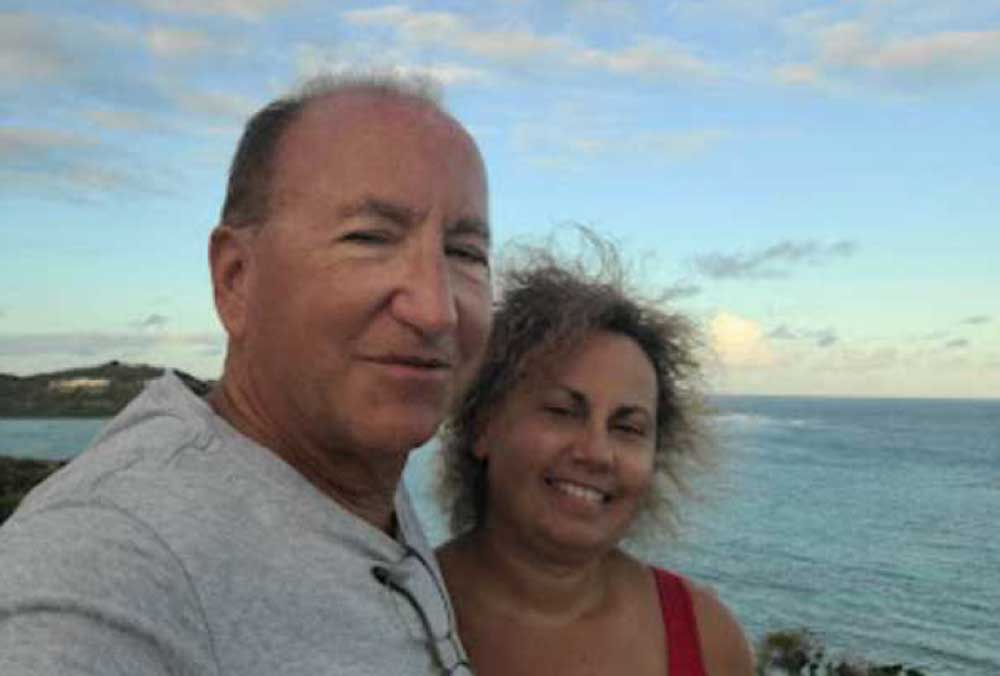 To prove he'd never been served the civil lawsuit, Dr. Gerard Abate included several pictures of himself and his girlfriend in St. Croix at the time when a process server was alleged to have served him in new Jersey. (© FlaglerLive)