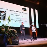 fifth-grader Derrick Henry Jr. and his sister, fourth-grader Paisley Henry performing "The ABCs of Black History" at the Day of Celebration last Friday at the United Methodist Church in Palm Coast. (© FlaglerLive)