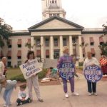 Plus ca change: abortion activists from both sides of the debate demonstrating outside the old Florida Capitol in 1989. (Florida Memory)