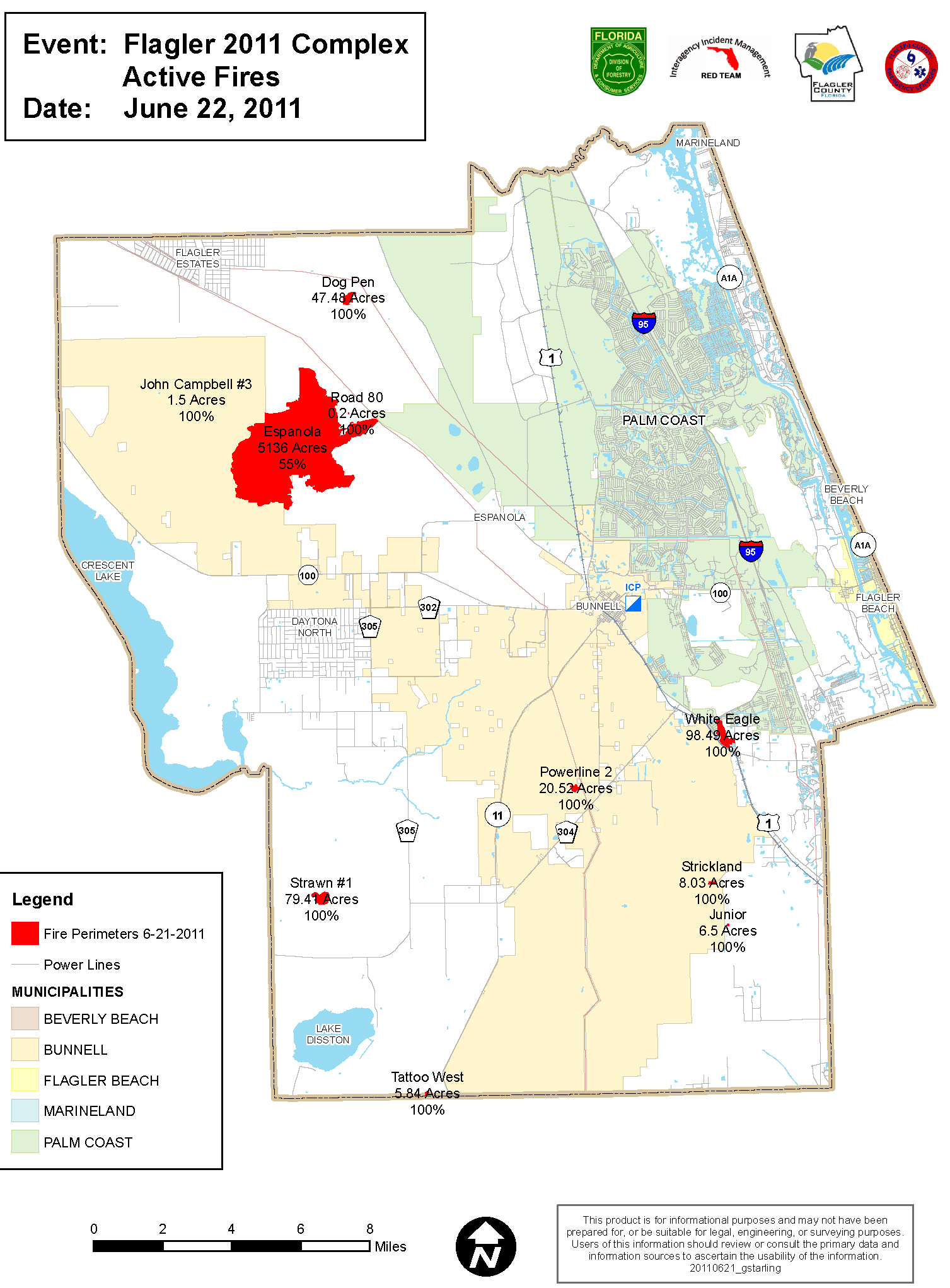 Flagler County Fires All Locations Latest Acreage Maps And