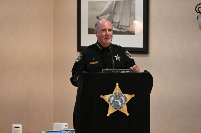 Sheriff Rick Staly during the address. (© FlaglerLive)