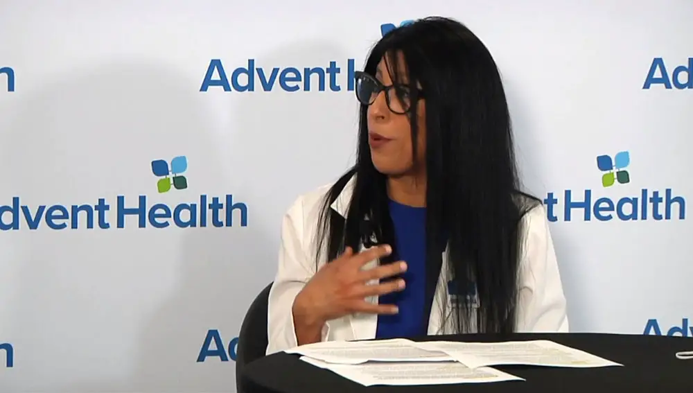 Linnette Johnson, a chief nursing officer for AdventHealth’s Central Florida Division, at today’s AdventHealth Morning Briefing. (AdventHealth)