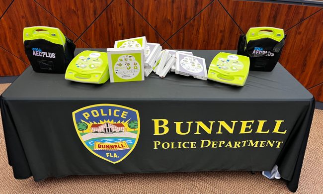 AEDs presented at Commission Meeting. (Bunnell)