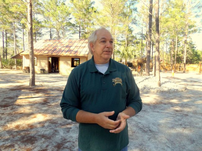 Dan Carignan, educational director of the Florida Agricultural Museum, leads various programs for school kids at the facility’s new complex, the Old Florida Museum. Dirt Detectives, an archaeological program, introduces kids to petrified dinosaur dung. (© FlaglerLive)