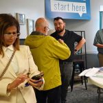 Then-County Engineer Faith al-Khatib during one of her last public appearances for Flagler County, at a meeting on the beach renourishment project in Flagler Beach. She had worked for the county for 18 years. (© FlaglerLive)