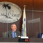 Palm Coast Mayor David Alfin, left, and Council member Eddie Branquinho have been at odds over the mayor's proposed quadrupling of council members' salaries. (© FlaglerLive)