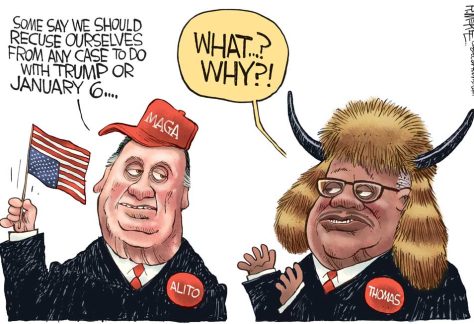 Alito and Thomas Trump Conflicts by Rick McKee, CagleCartoons.com