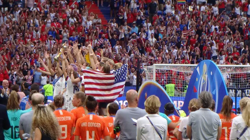 The American team after winning the World Cup for the fourth time in 2019. (Wikimedia Commons)