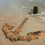 The anchor just north of the Flagler Beach pier. (© FlaglerLive)