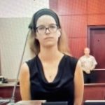 Angel Marie Sexton during her December court appearance before Circuit Judge Dawn Nichols. (© FlaglerLive via zoom)