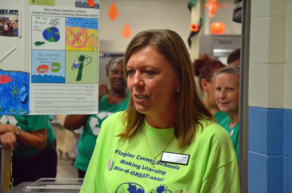Angela Bush is Flagler County's nutritions services director. She's known as an outspoken innovator and advocate for children and staff. (© FlaglerLive)