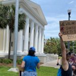 Demonstrators march towards Florida Supreme Court during protests over abortion bans. May 14, 2022. (Diane Rado)