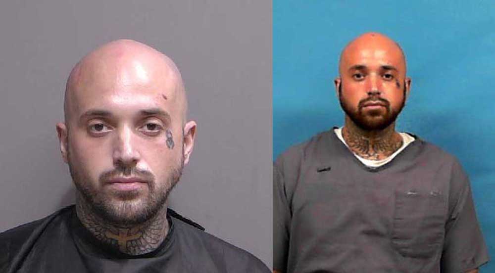 Angelo Antolino in his current Flagler County jail photo, and in his previous bookings in state prison, where he will be returning for a fourth time. 