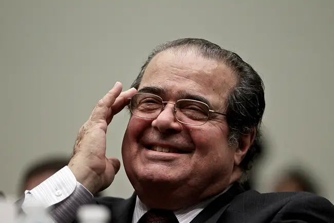 He laughs: Supreme Court Justice Antonin Scalia. (Stephen Masker)