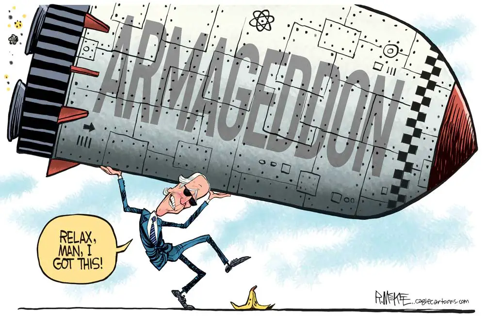 Biden Armageddon by Rick McKee, CagleCartoons.com