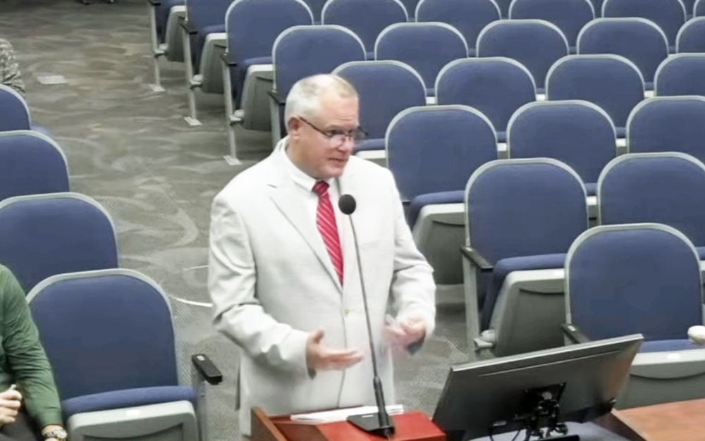 Sumter County Administrator Bradley Arnold is one of three county executives on a committee tasked with shortlisting county administrator candidates for the Flagler County Commission. (© FlaglerLive via YouTube)