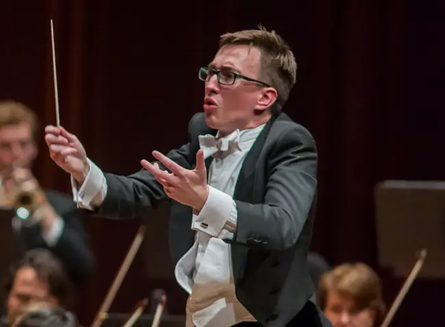 Nathan Aspinall, the Australian-born associate conductor of the Jacksonville Symphony, will be at the podium for the Palm Coast Arts Foundation’s 11th annual Picnic and Pops concert. (Fran Ruchalski)