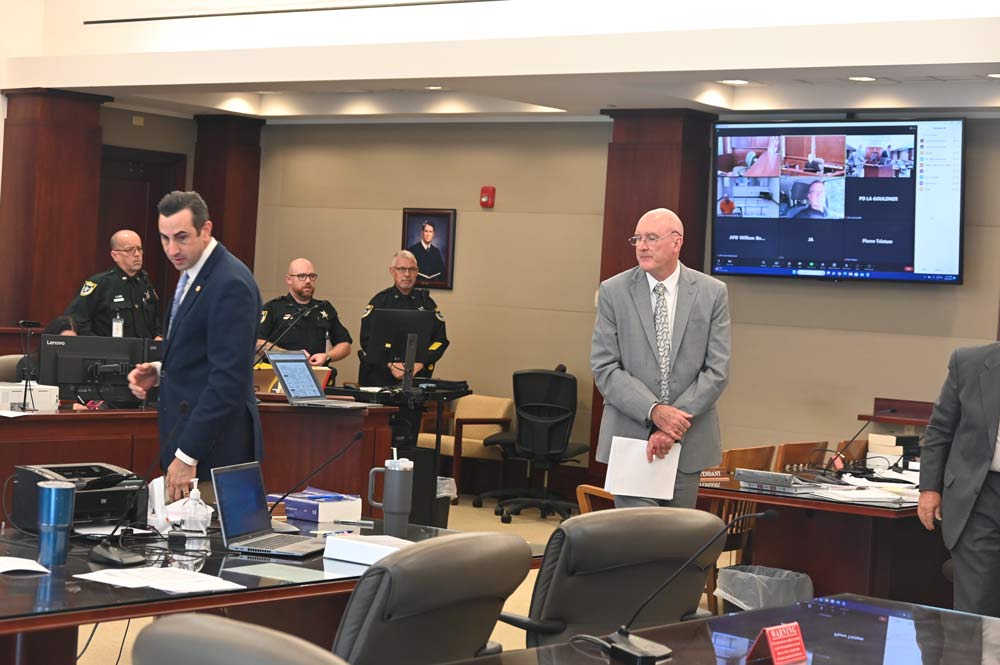 Assistant State Attorney Jason Lewis, left, argued for no bond until trial. (© FlaglerLive)