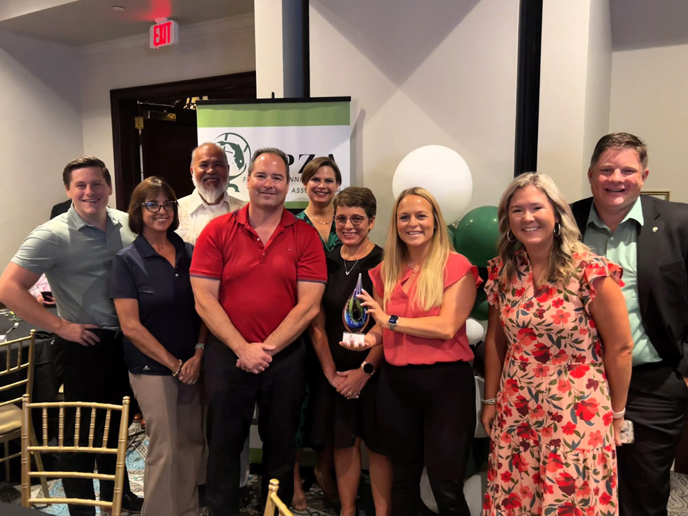 from left: JB Pro consultant/Senior Planner Nick Hill, Planner Estelle Lens, Senior Planner Jose Papa, Deputy Director of Community Development Ray Tyner, FPZA President Katie LaBarr, JB Pro consultant/Director of Planning Kathie Ebaugh, Director of Communications & Marketing Brittany Kershaw, Acting City Manager Lauren Johnston, and Planner Michael Hanson.